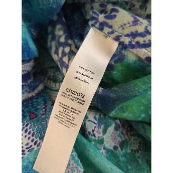 Chicos Women’s Size Small (0) Long Sleeve Button Down Shirt - Multicolor Pastel - Picture 4 of 5